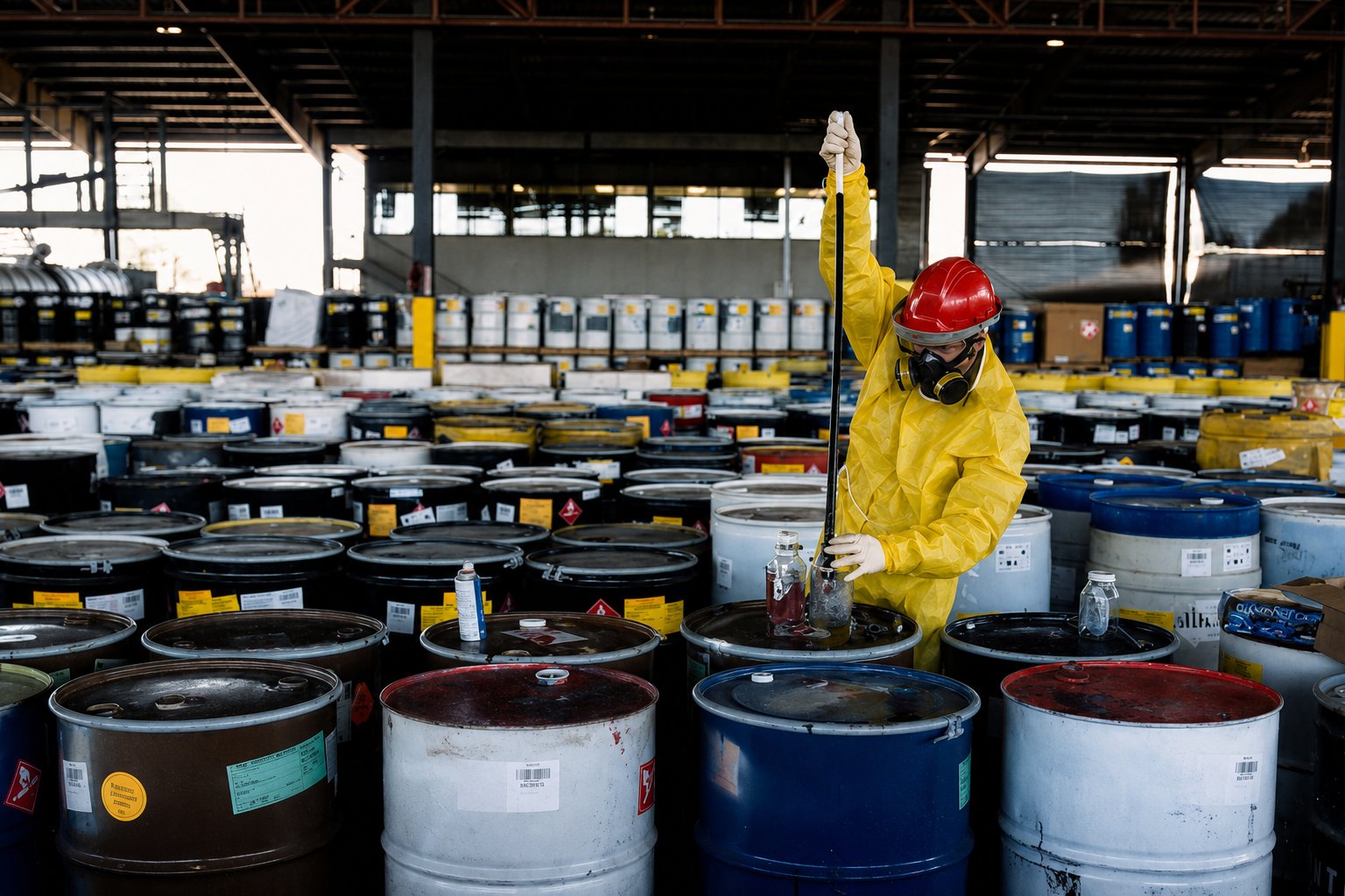 EMS technician performing field environmental work